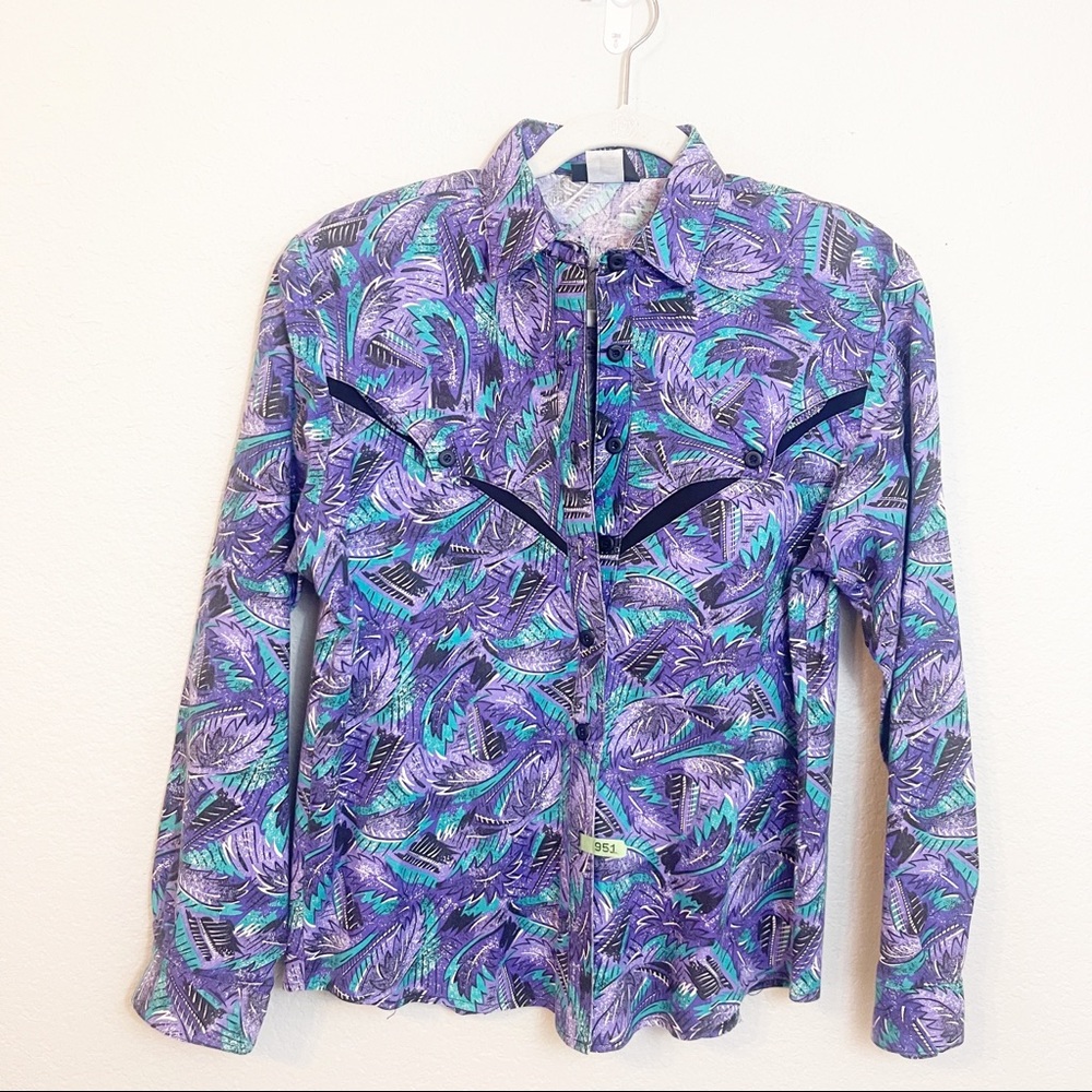 Vintage Rough Rider Rodeo Cowgirl Western Button Down size 11/12